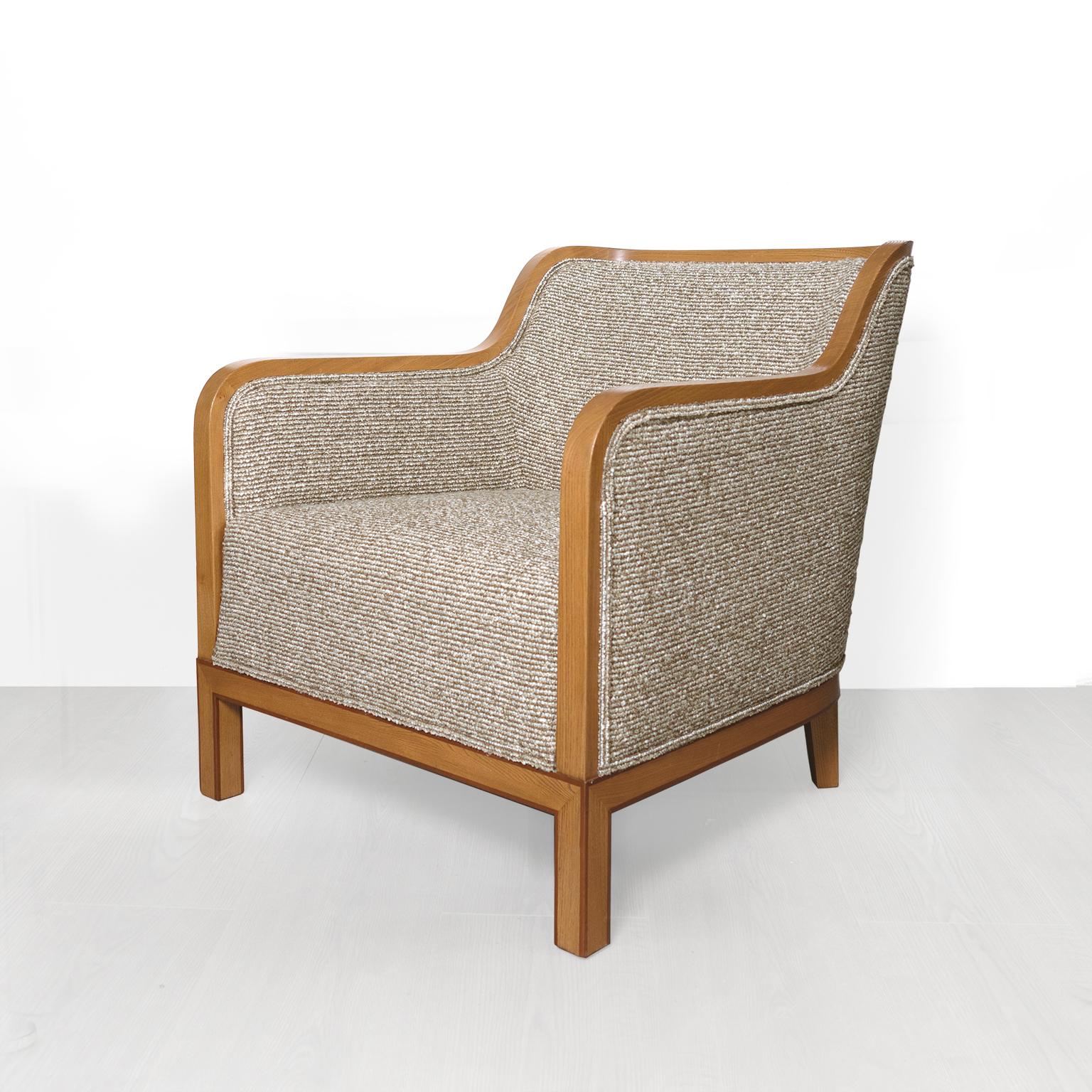 Scandinavian Modern David Blomberg designed Swedish Art Deco pair of elm lounge chairs  For Sale
