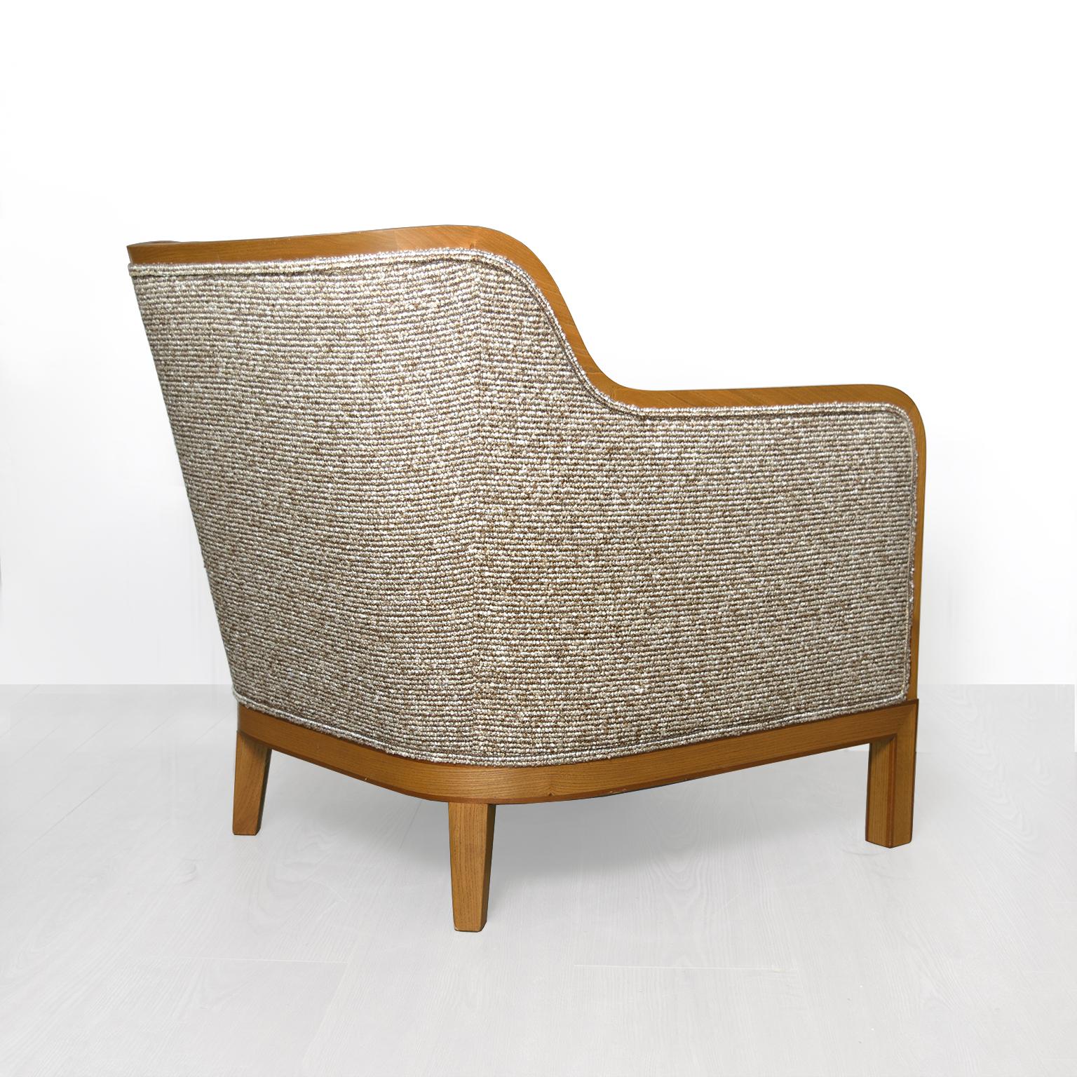 David Blomberg designed Swedish Art Deco pair of elm lounge chairs  For Sale 1