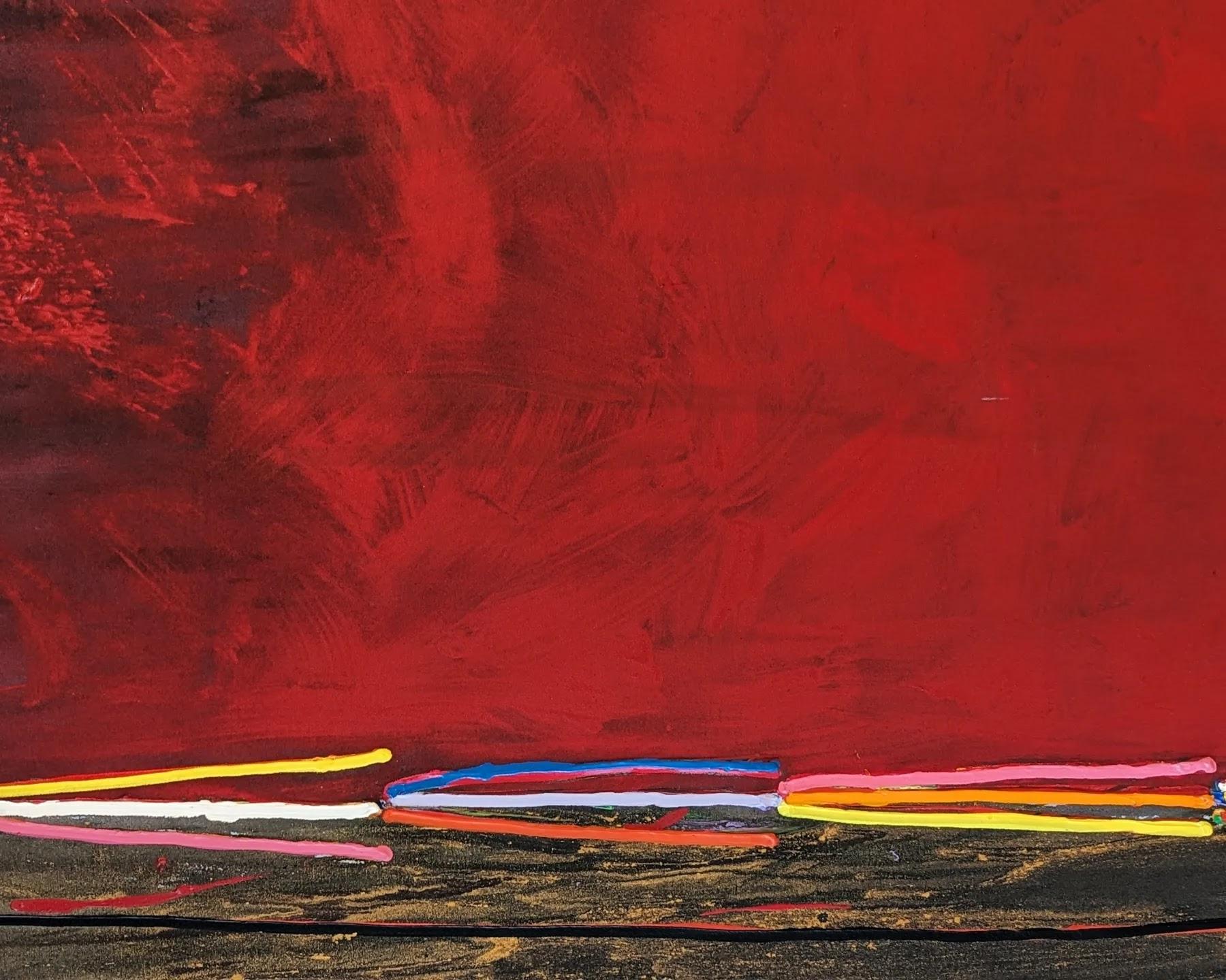 Dieses leuchtende Gemälde aus dem Jahr 1973 ist ein hervorragendes Beispiel für David Bolducs innovativen Umgang mit Farbe und Komposition.  Das in der Carmen Lamanna Gallery in Toronto ausgestellte Werk 