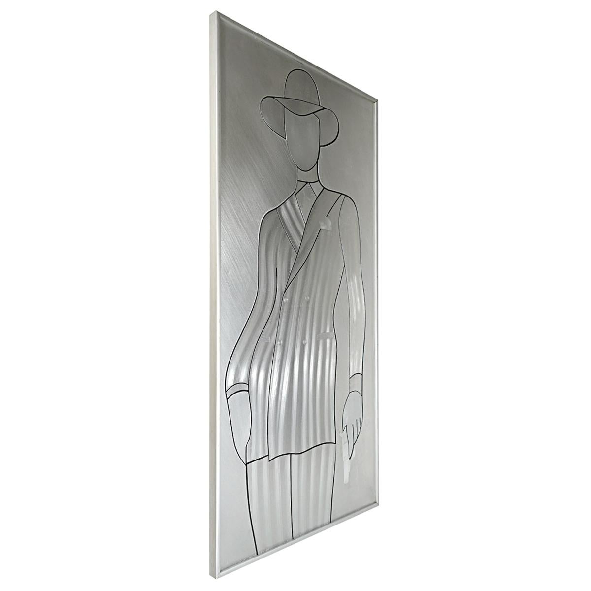 Post-Modern David Bowie Wall Piece Etched in Aluminium For Sale