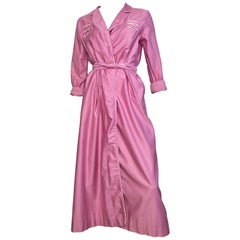 David Brown 1980s Pink Cotton Loungewear with Pockets & Belt Size Small.
