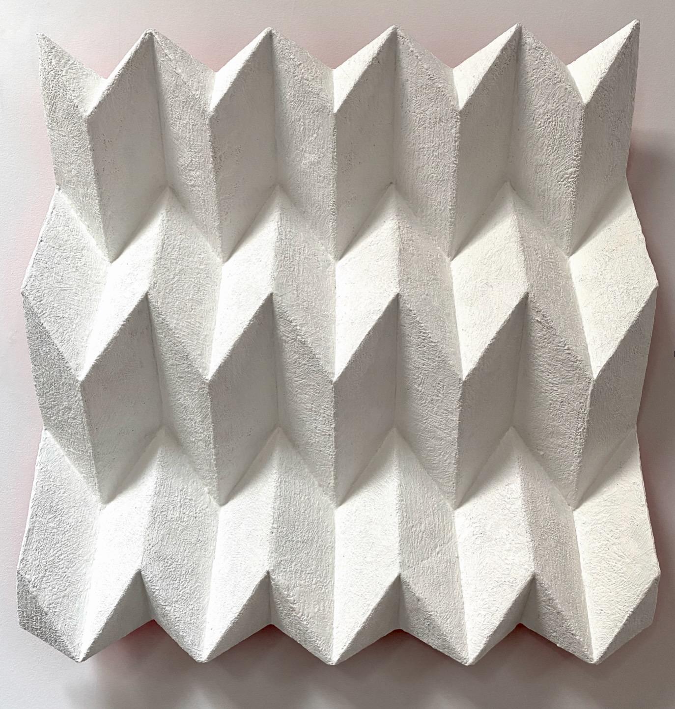David Brown Abstract Sculpture - "Corrugation in White"
