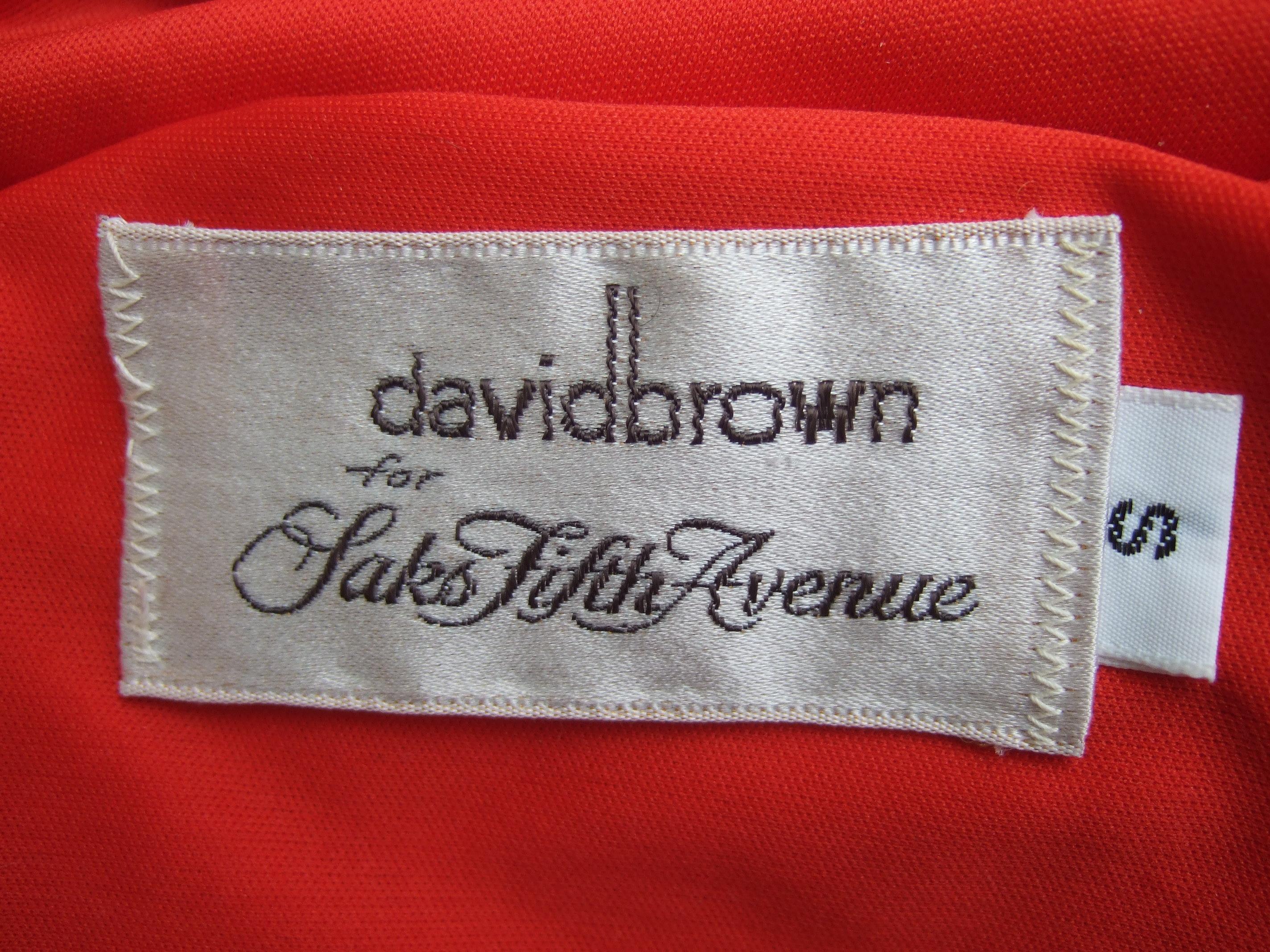 David Brown for Saks Fifth Avenue Chic Bold Poly Knit Patio Lounge Gown c 1970s For Sale 12
