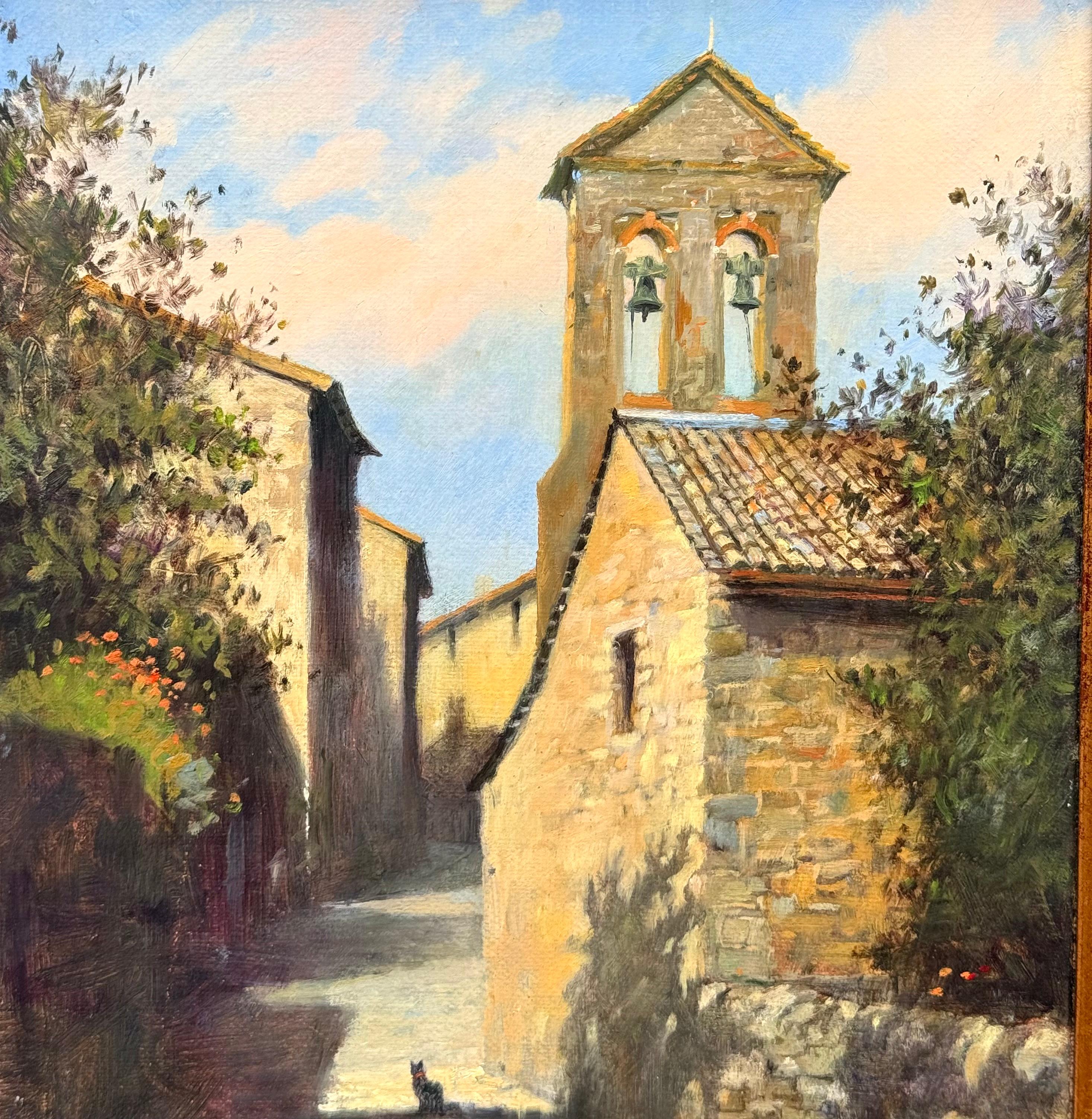 “Montalcino” - Brown Landscape Painting by David Buckley Good