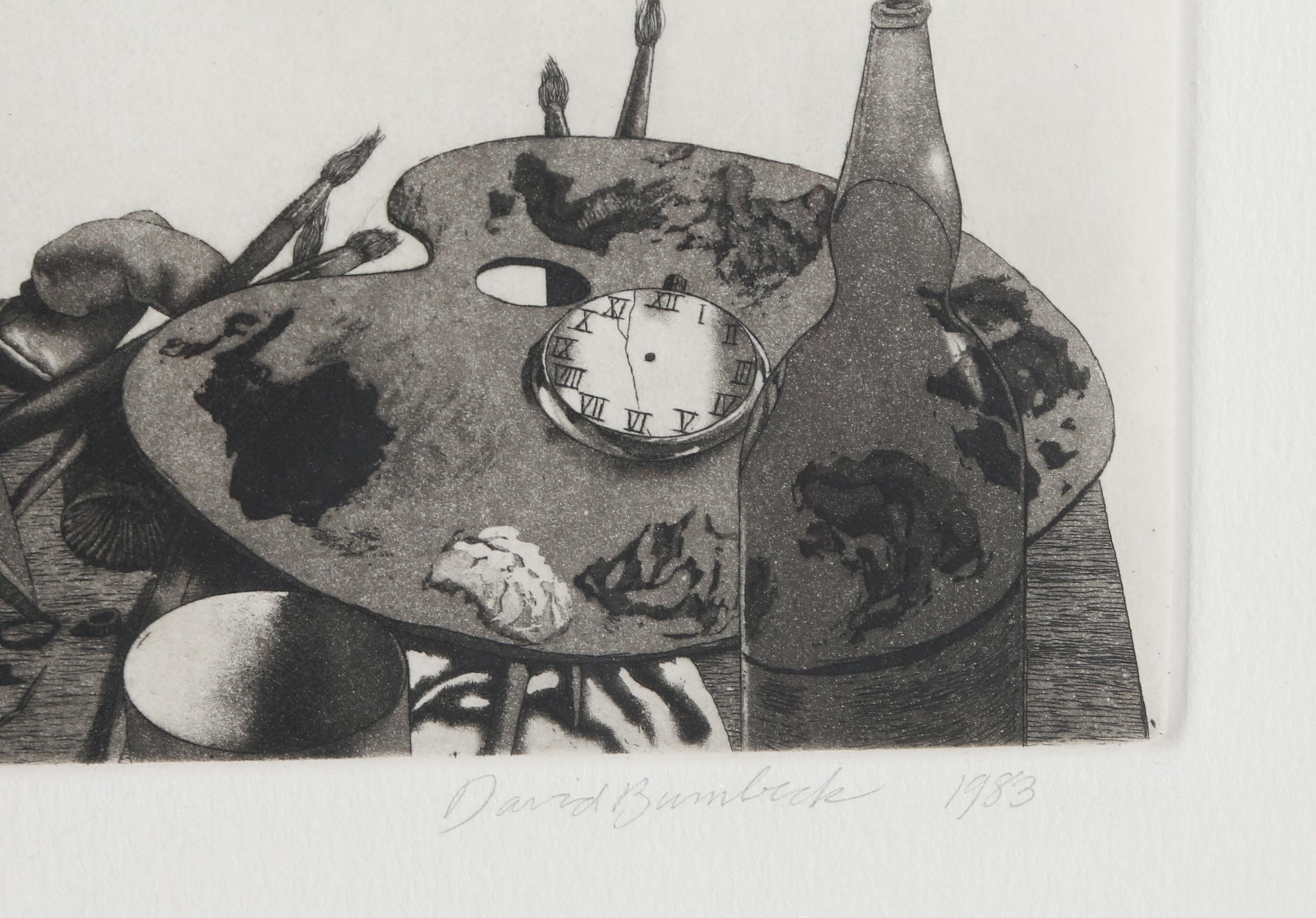 Gauguin
David Bumbeck, American (1940)
Date: 1983
Etching, signed, numbered, dated, and titled in pencil
Edition of 41/100
Image Size: 14.5 x 17.5 inches
Size: 19 x 22 in. (48.26 x 55.88 cm)
Frame Size: 23 x 26 inches