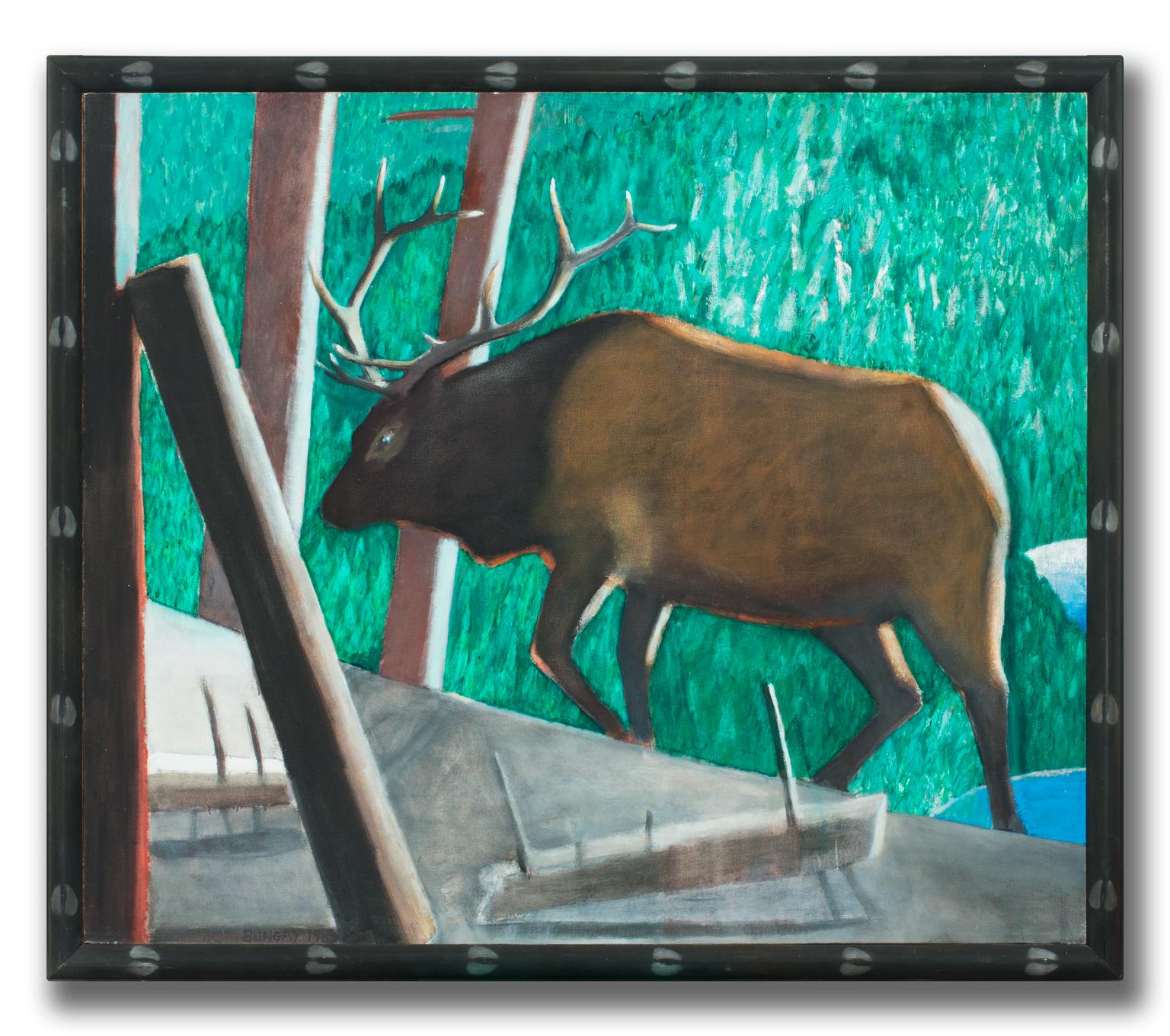 bull elk painting