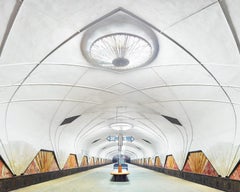 Station de métro « Aéroport » de Moscou, tirage pigmentaire d'archive, encadré