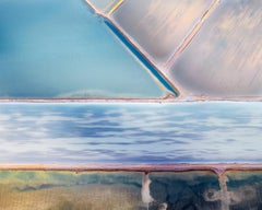 Blue Ponds 03 Archival Pigment Print, Minimalist Landscape, 21x26 in