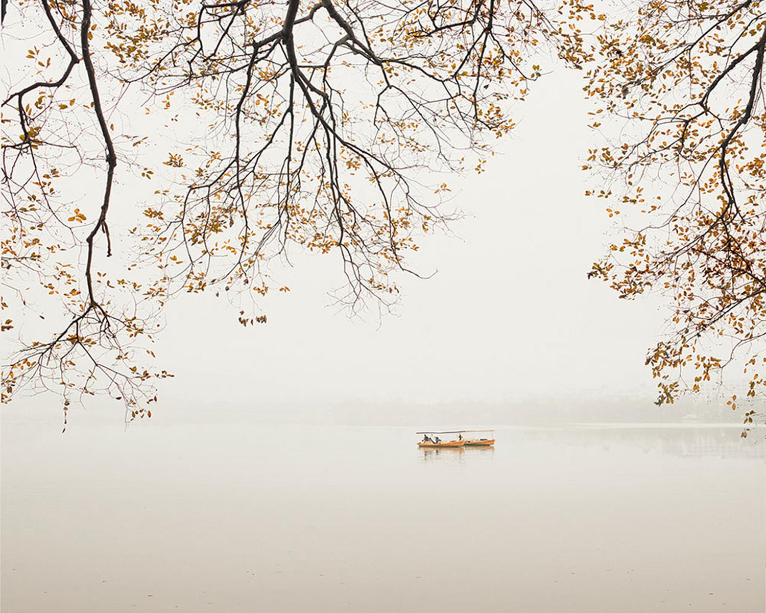 Boats West Lakehangzhou China, Archival Pigment Print, Framed