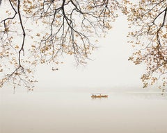 Boats West Lakehangzhou China, Archival Pigment Print, Framed