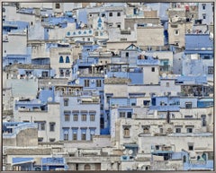 "Chefchaouen 02, Morocco" Contemporary Cityscape Framed Photograph on Aluminum