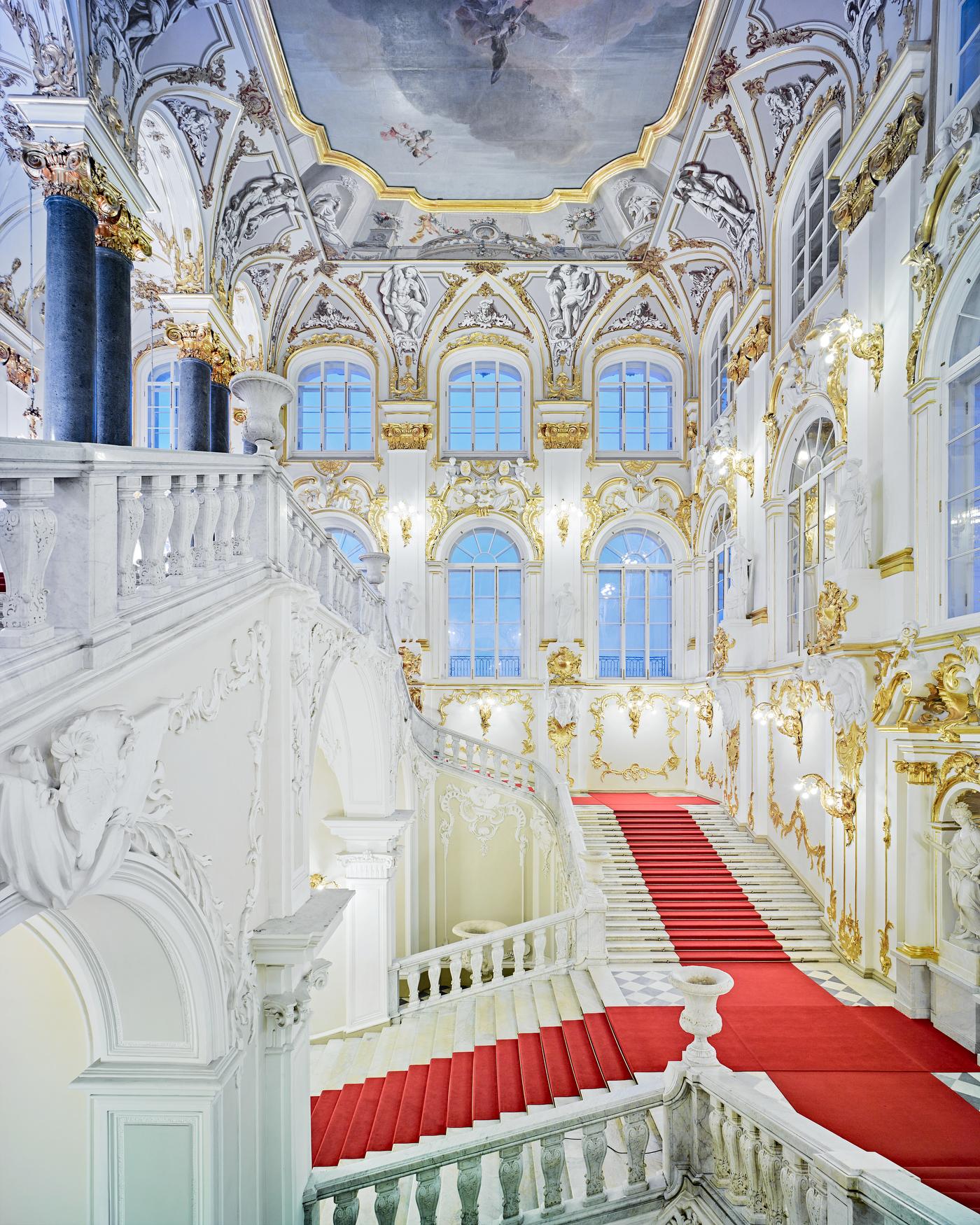 Title: Jordan Stairs I, State Hermitage, St Petersburg, Russia

All available sizes & editions for each size of this photograph:
21” x 26" Edition of 7
32” x 40" Edition of 7

Burdeny’s Russia images, particularly in his photographs of the Moscow
