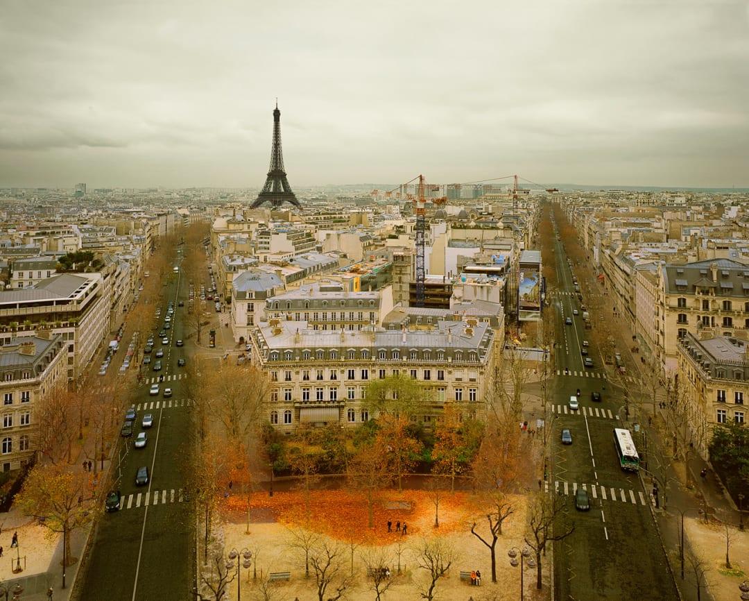 David Burdeny - Parigi dall'Arco di Trionfo, Parigi, 2010, Stampa dopo