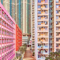 David Burdeny – Pastellfarbene Facades, Hongkong, Fotografie 2013, Druck nach