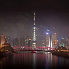 David Burdeny - Noche de Shanghai II, China, Fotografía 2011, Impreso después de