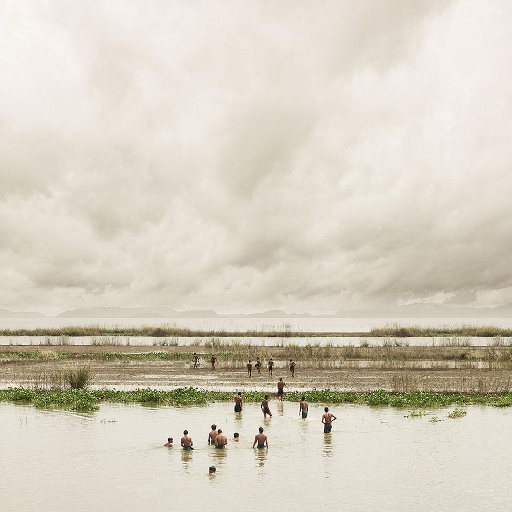David Burdeny Landscape Photograph - Fishermen, Amarapura, Burma, 2011