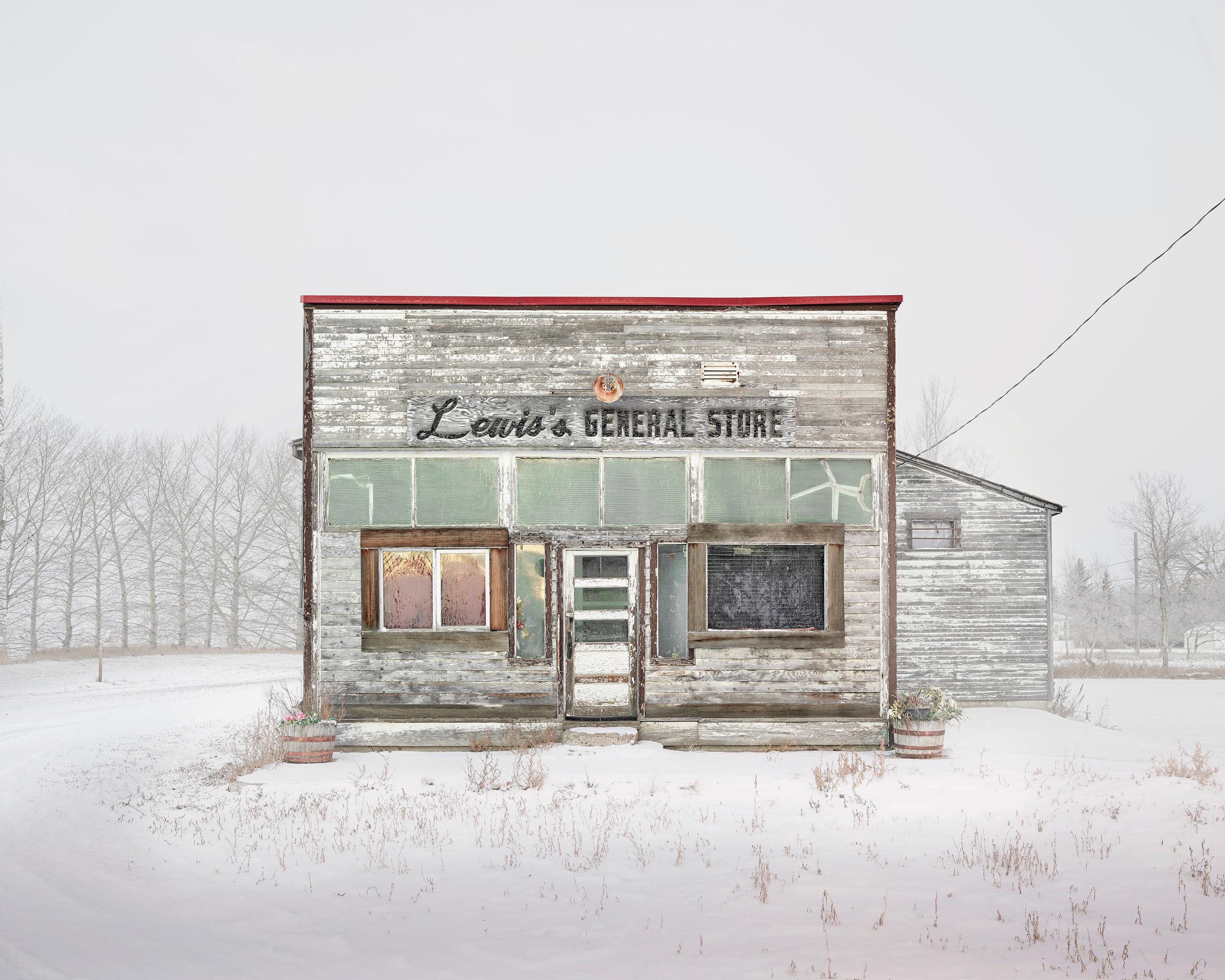 General Store, Saskatchewan, Canada - Gray Landscape Photograph by David Burdeny