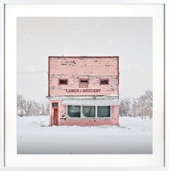 "Guy's Lunch & Grocery, Saskatchewan, Canada" Dynamic Photo with Snowy Backdrop