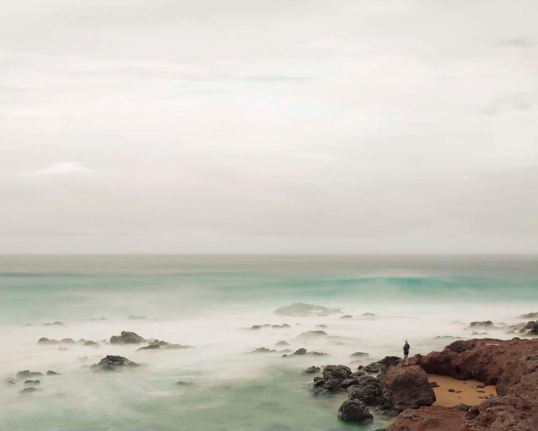 Man Watching Surf, Maui, Hawaii by David Burdeny