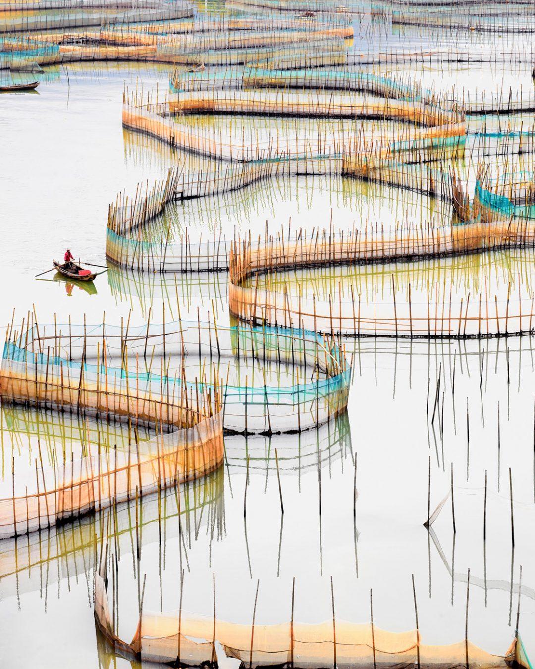 David Burdeny Landscape Photograph - Nets (vertical), Fujian Provence, China