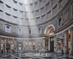Interior del Panteón, Roma, Italia, impresión con pigmentos de calidad de archivo firmada, 2010. Interiores