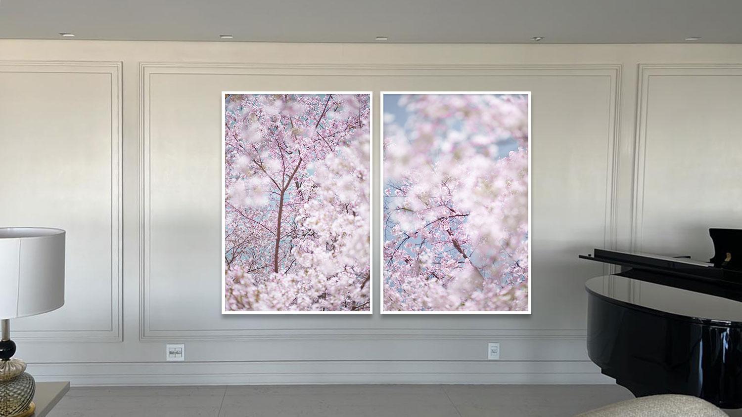 Sakura and sky, Kyoto, Japan (Diptych) For Sale 1