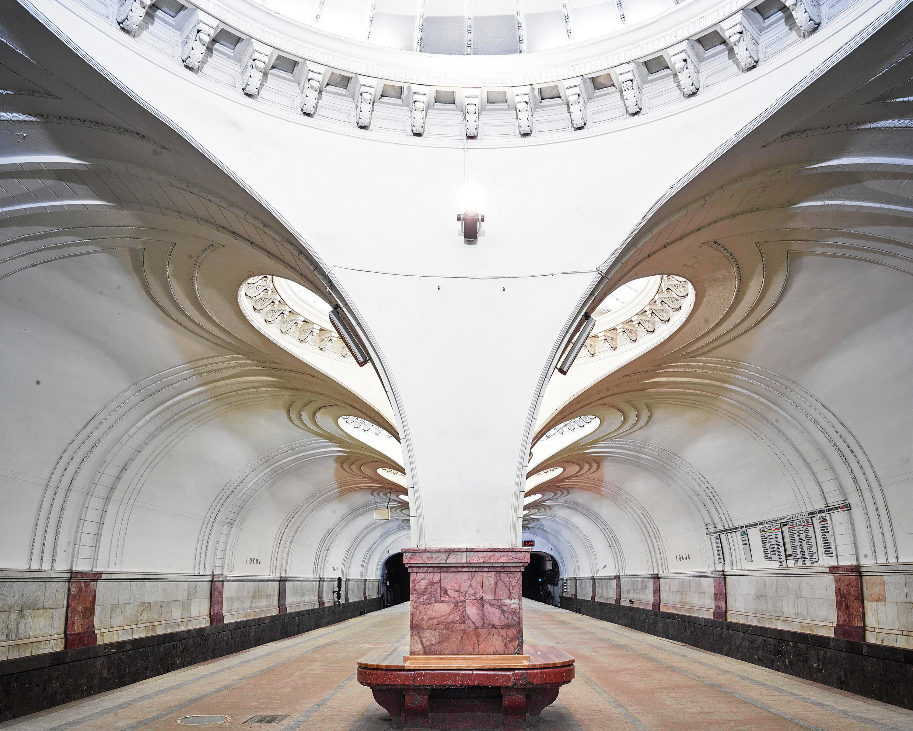 David Burdeny Color Photograph - Sokol Metro Station, Moscow, Russia