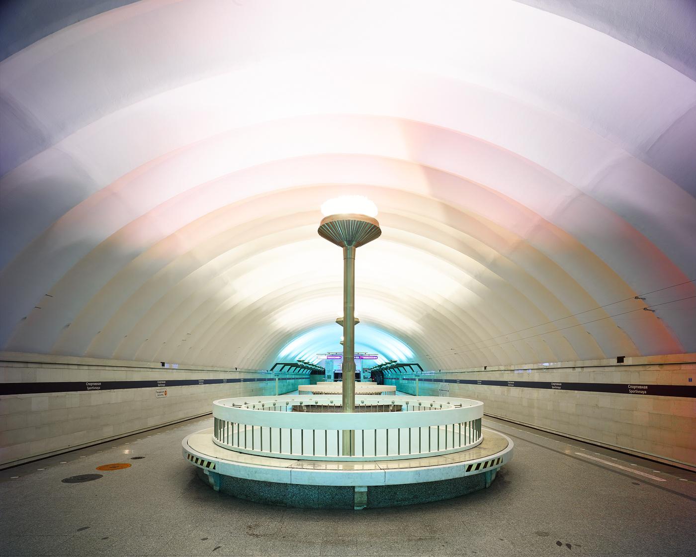 David Burdeny Color Photograph - Sportivnaya Station, St Petersburg, Russia, Photography 2015, Printed After