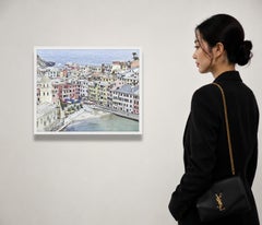 Vernazza Harbour Cinque Terre Italy, Archival Pigment Print, Framed