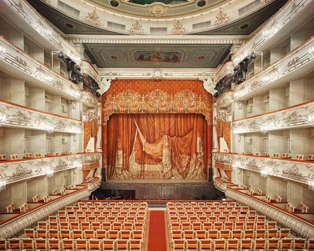 David Burdeny Interior Print - Mikhailovsky Theatre Curtain, St Petersburg, Russia, 2014