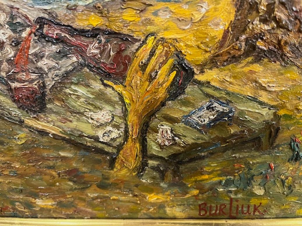 Mid-20th Century David Burliuk Painting on Board For Sale