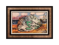 David Burliuk Original Painting Oil on Board Signed Authentic Landscape Artwork