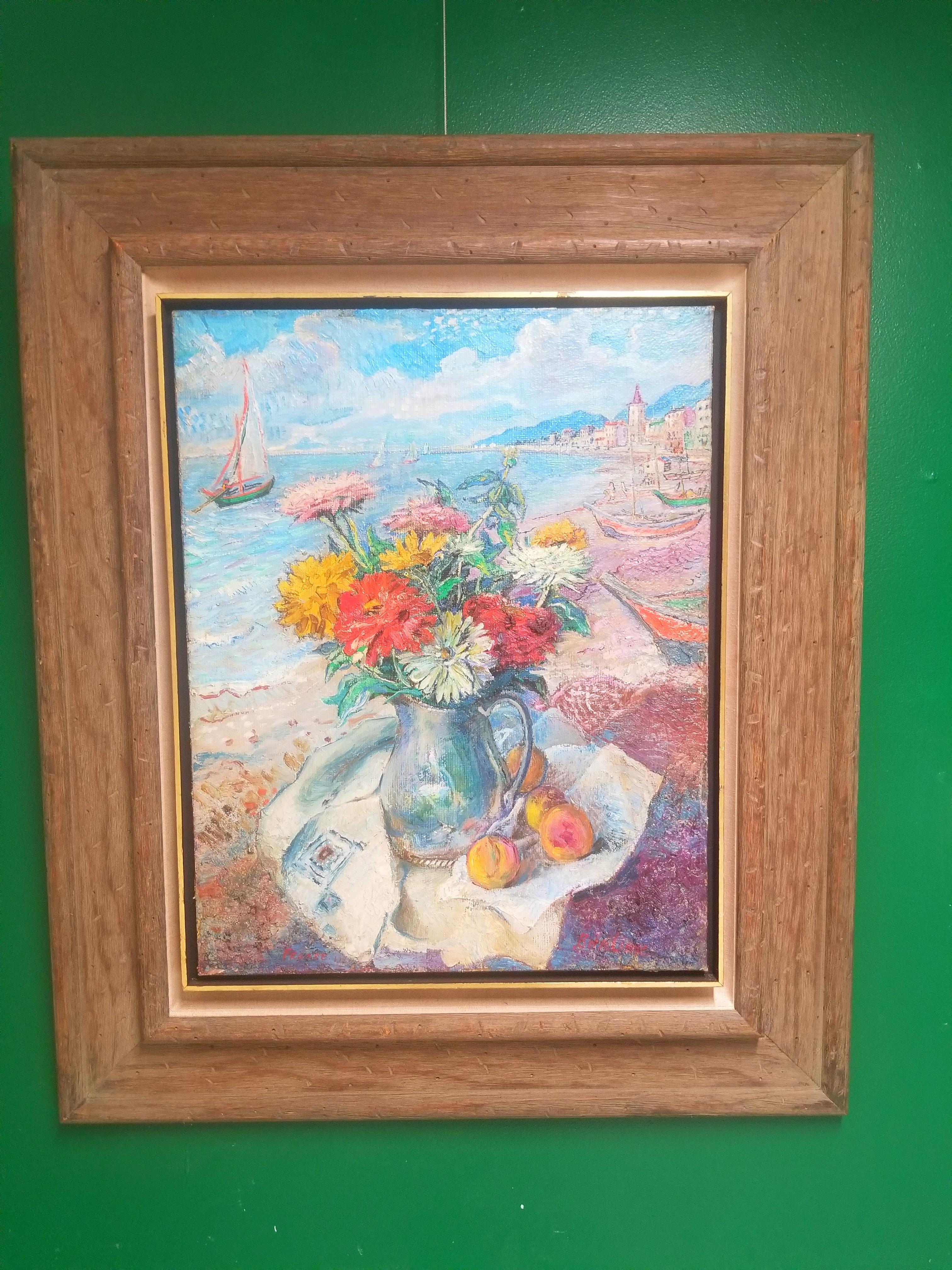 Still Life on the Beach in France  - Painting by David Burliuk