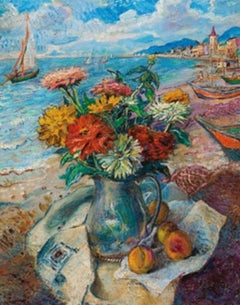 Vintage Still Life on the Beach in France 