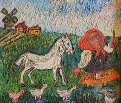 Mujer con caballo blanco