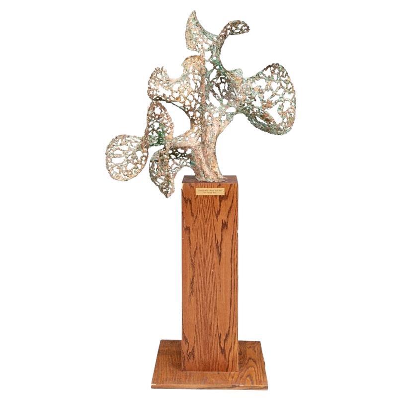 David Burt 'Us/CT, 20th C.' Copper Abstract Sculpture, "Dialog with Wind and Sea For Sale