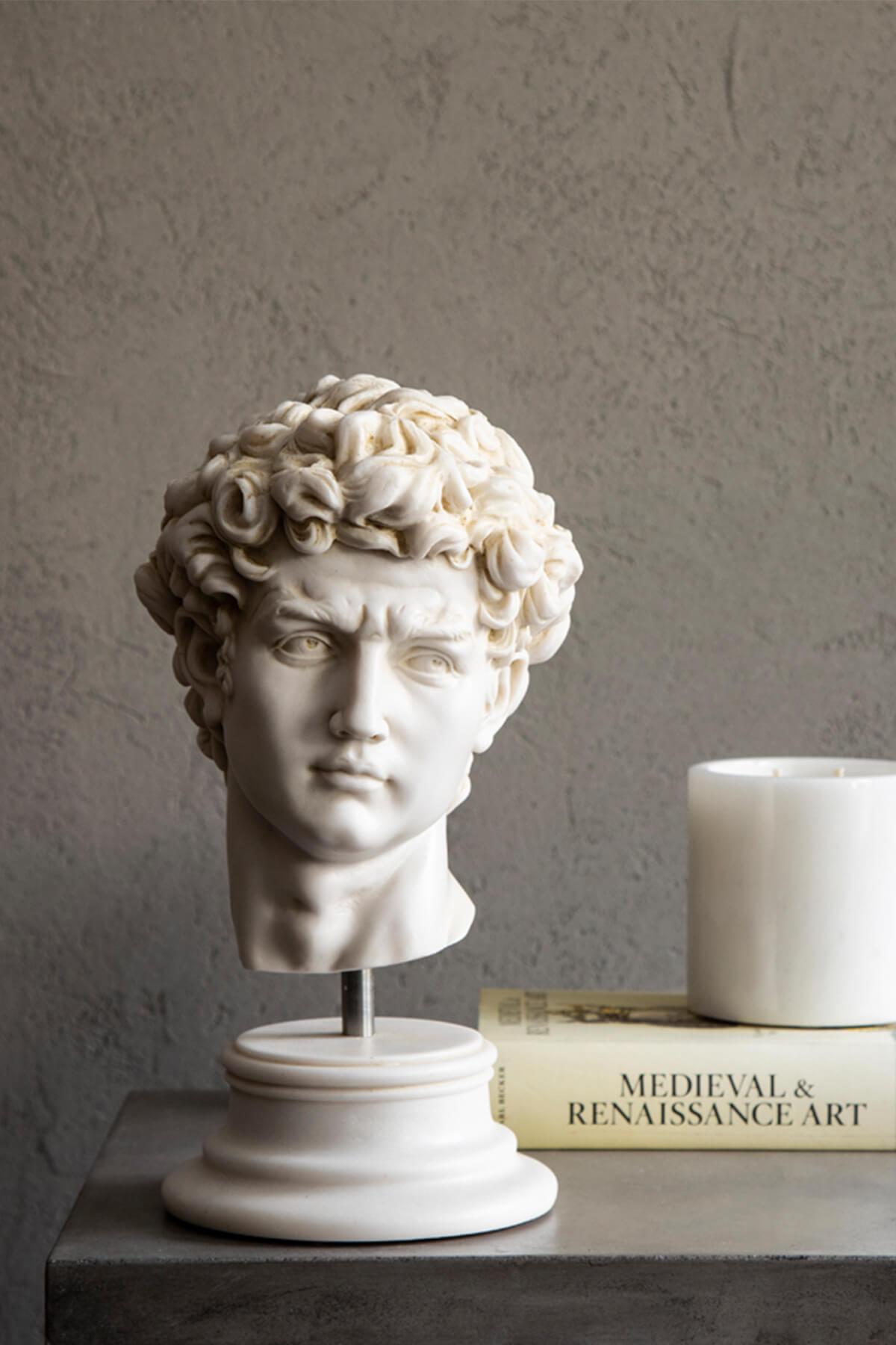 Turkish David Bust Made with Compressed Marble Powder 'Florence Accademia Gallery' 