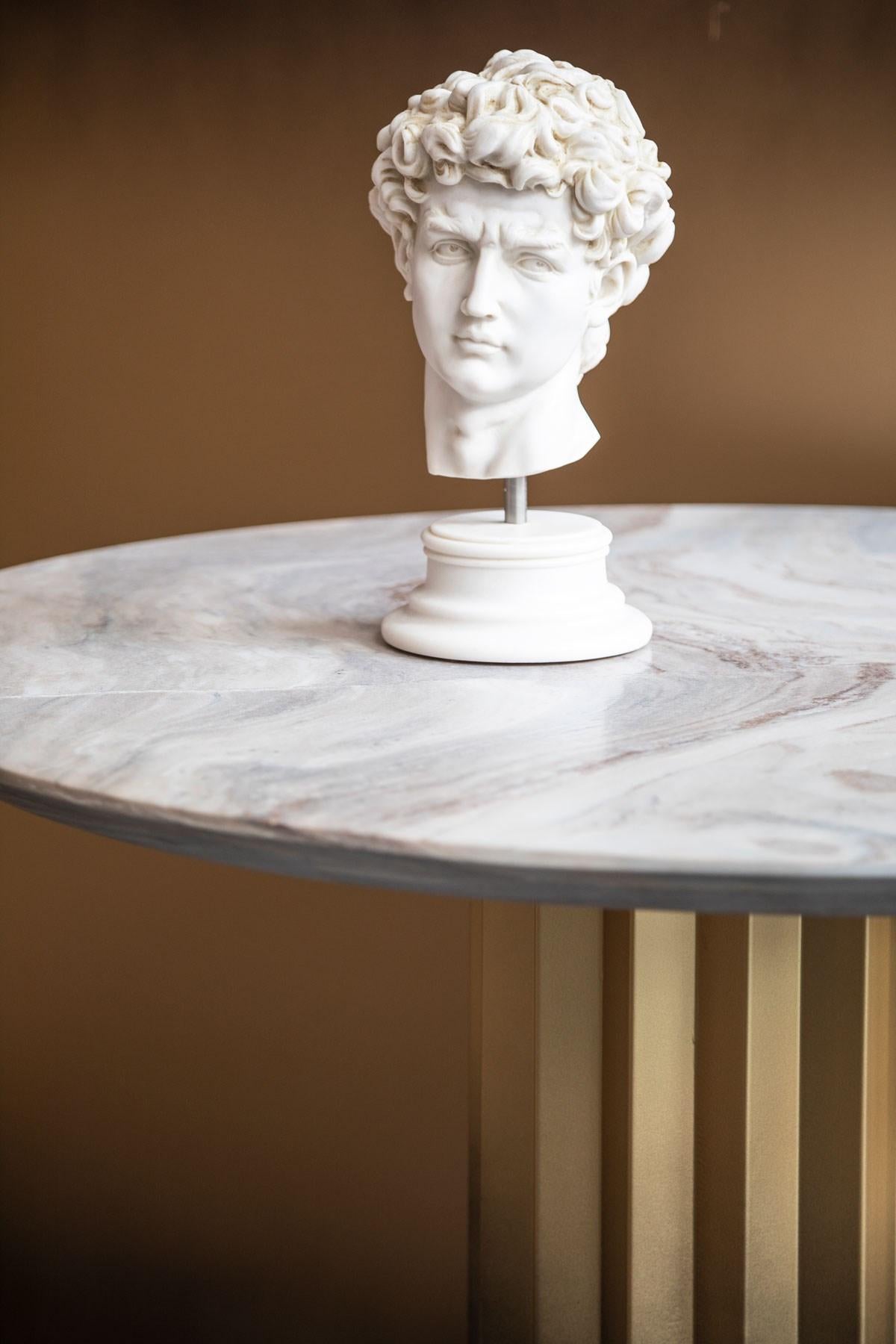 Cast David Bust Made with Compressed Marble Powder 'Florence Accademia Gallery' 