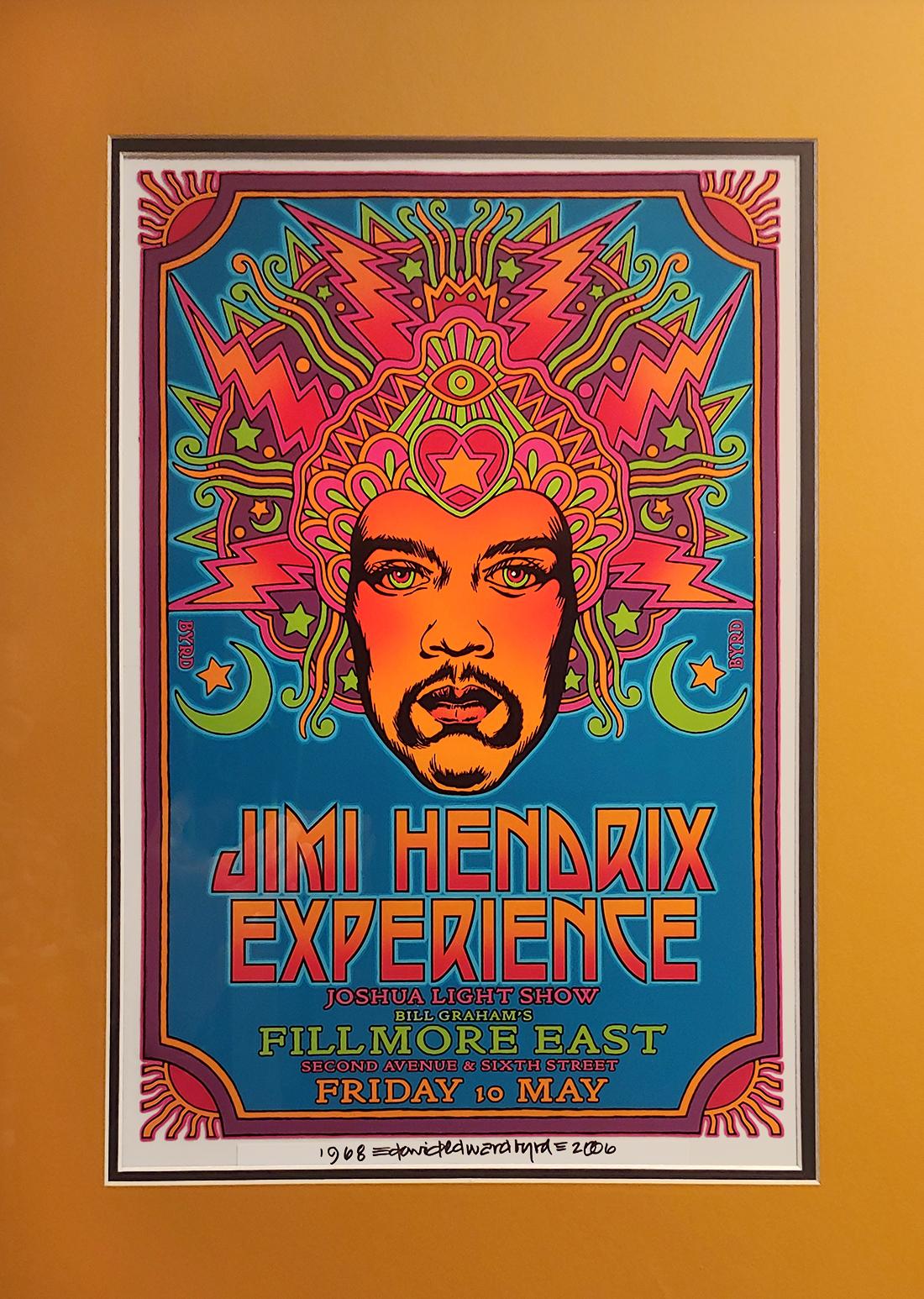 Peinture originale de Jimi Hendrix Fillmore East 1968 concept acrylique sur acétate   - Contemporain Painting par David Byrd