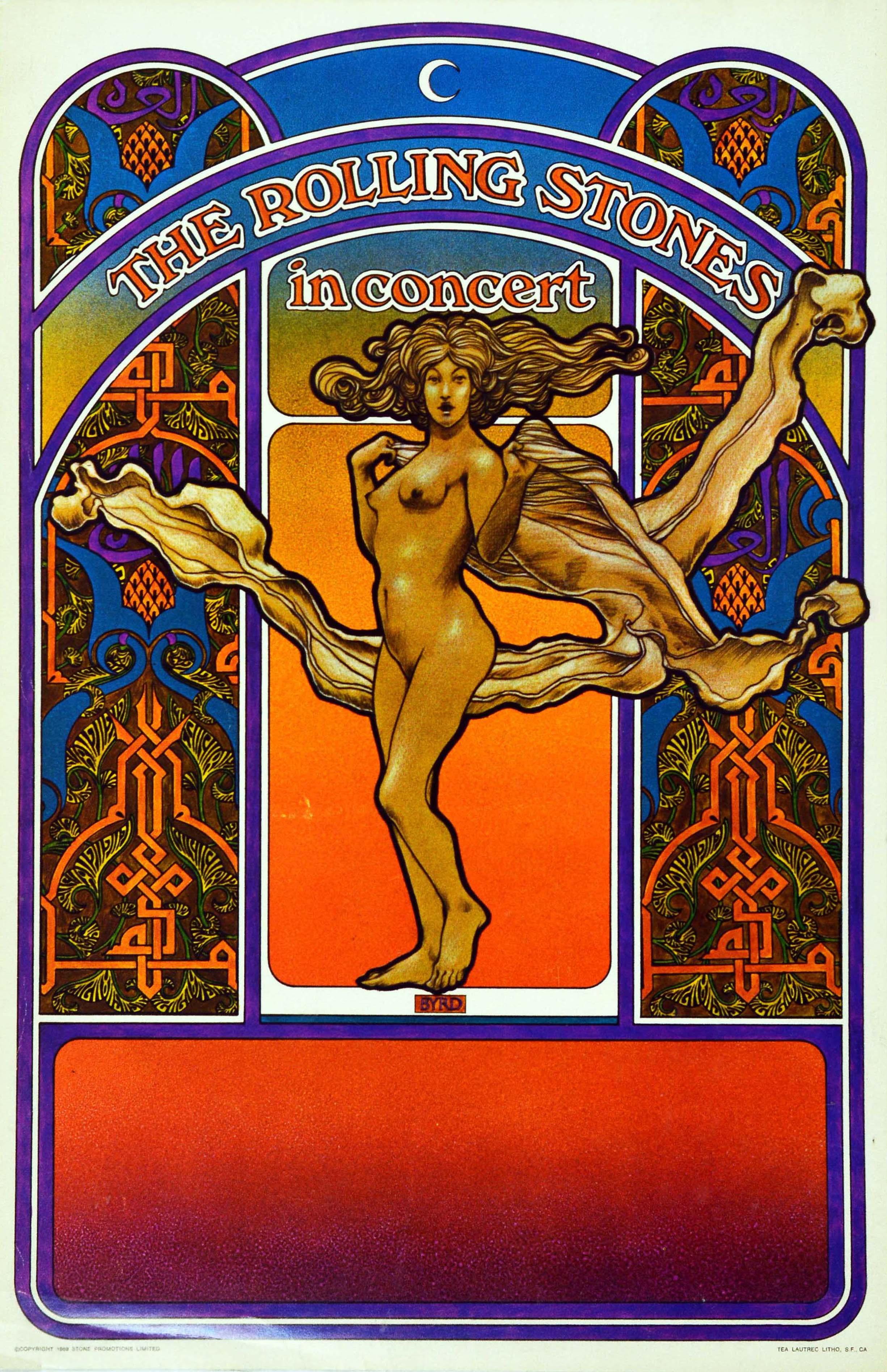 Print David Byrd - Original Vintage Music Poster The Rolling Stones In Concert Venus Graphic Design