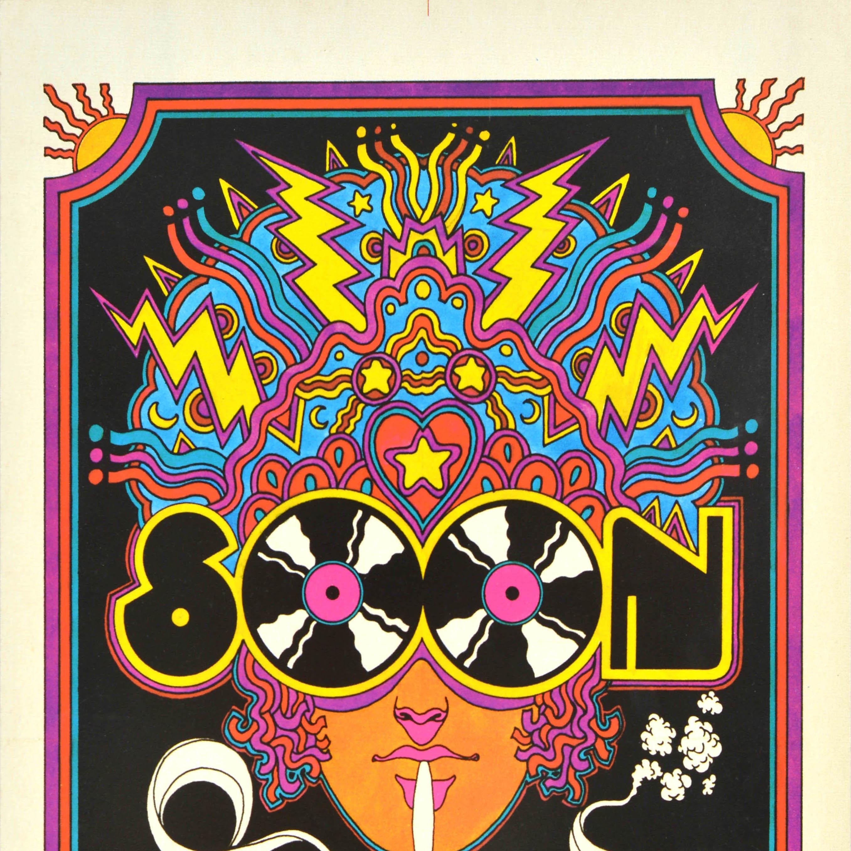 Original Vintage Musical Advertising Poster Soon Rock Opera David Edward Byrd - Yellow Print by David Byrd