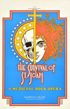 Affiche publicitaire vintage originale The Survival Of St Joan David Byrd