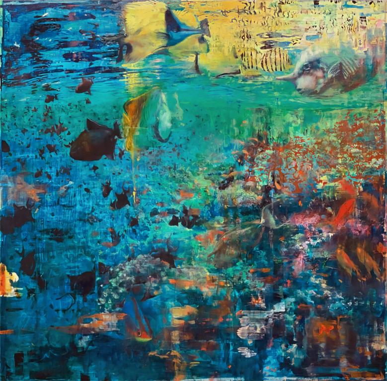 Abstract Painting de David C Gallup - Esnórquel en el Paso de Tiputa