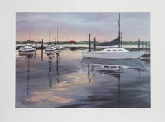 Clinton Marina, Lithograph by David Cain