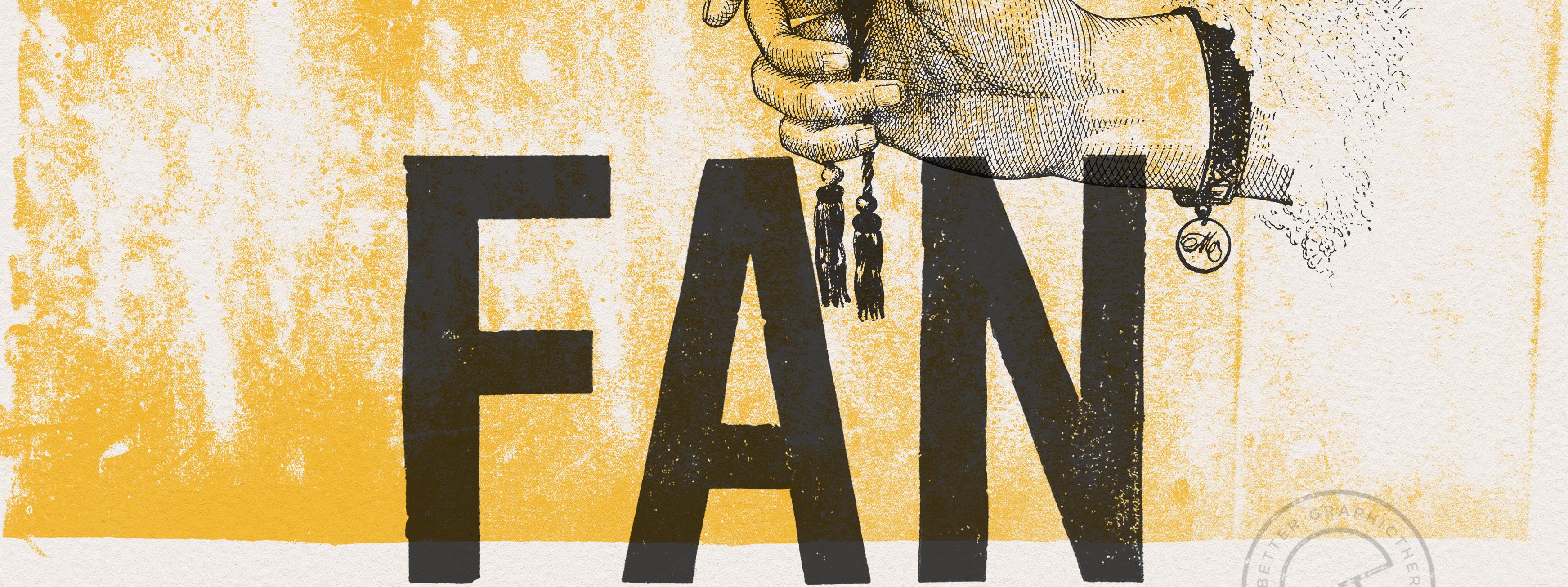 Giclée-Druck: 'NOT A FAN' (Weiß), Figurative Print, von David Calderley