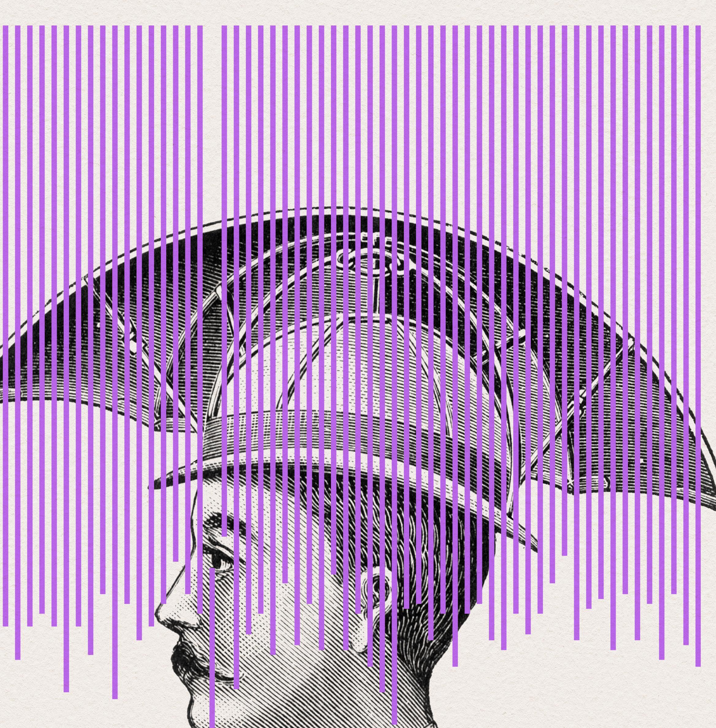 Impression giclée : 'PURPLE RAIN' (pluie pourpre) - Contemporain Print par David Calderley