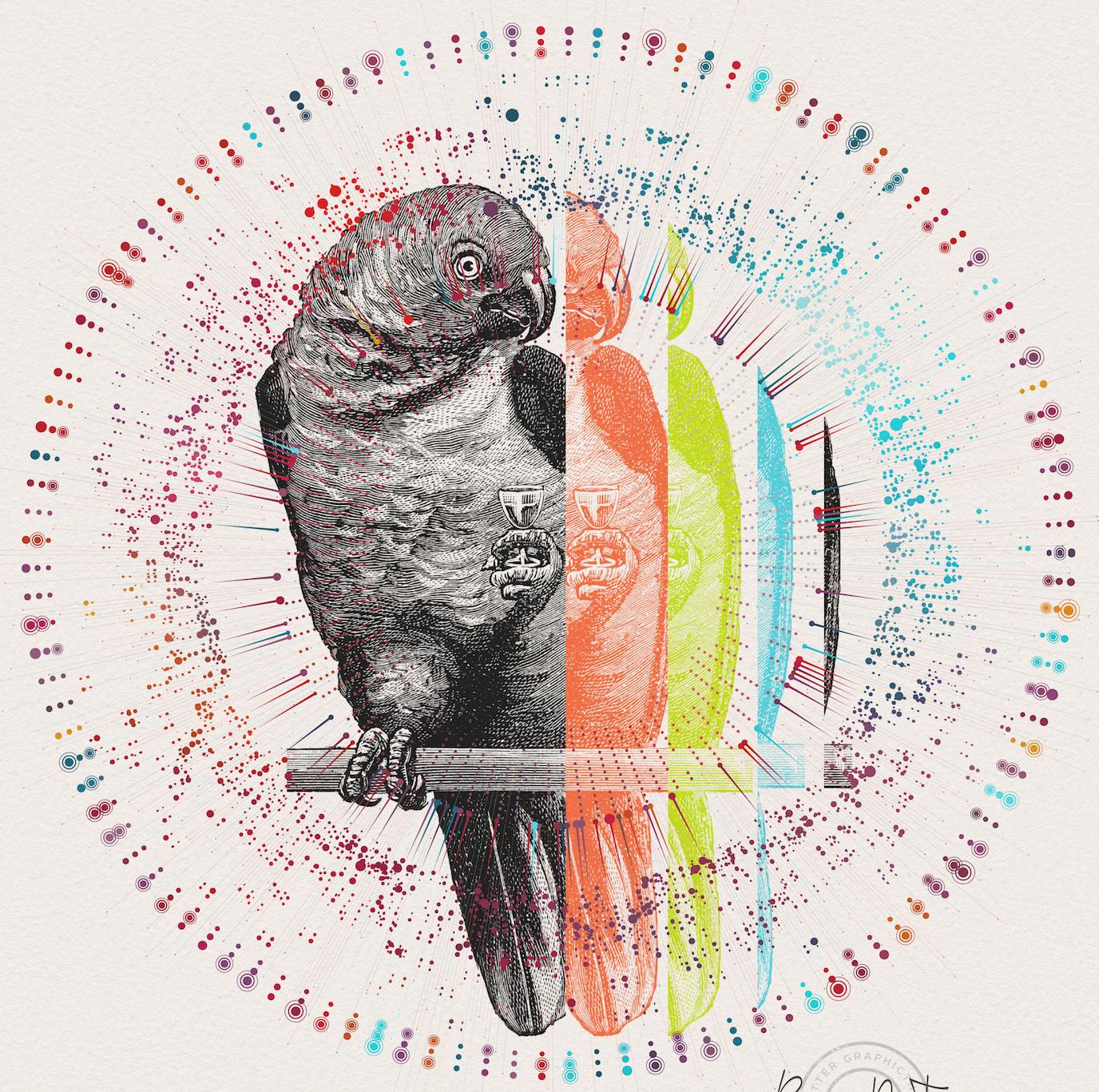 Giclée Print: 'RE Peter' - Beige Animal Print by David Calderley