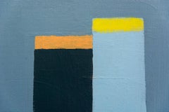 Portrait de nature morte bleue - Petit portrait intime et post-minimaliste en acrylique sur toile