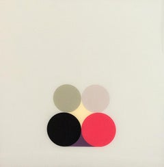 Gray and Still Life - small, bright, geometric minimalist, acrylic on plexiglass