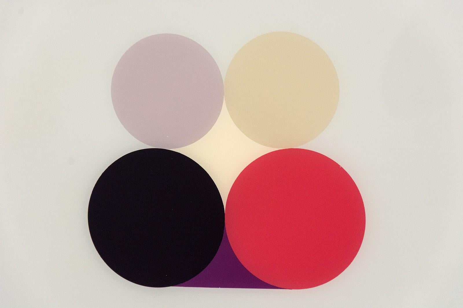 Purple Still LIfe 3 - bright, geometric minimalist, acrylic on plexiglass - Painting by David Cantine